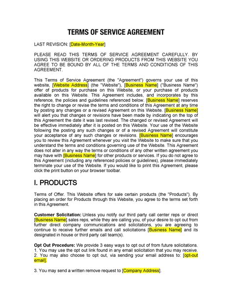 Terms and Condition of Use .